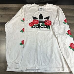 Adidas White Shirt with Black Logo